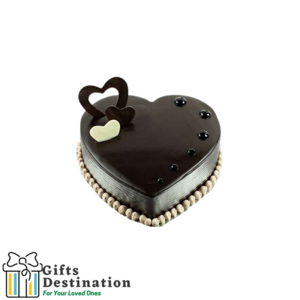 Send Online half kg love chocolate heart shape cake Order Delivery |  flowercakengifts